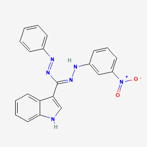 molecular formula C21H16N6O2 B12553237 3-{[2-(3-Nitrophenyl)hydrazinyl][(E)-phenyldiazenyl]methylidene}-3H-indole 