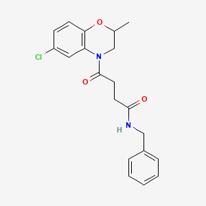 molecular formula C20H21ClN2O3 B1255324 4-(6-chloro-2-methyl-2,3-dihydro-1,4-benzoxazin-4-yl)-4-oxo-N-(phenylmethyl)butanamide 