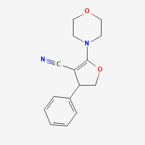 molecular formula C15H16N2O2 B12553281 3-Furancarbonitrile, 4,5-dihydro-2-(4-morpholinyl)-4-phenyl- CAS No. 143819-43-6