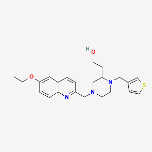 molecular formula C23H29N3O2S B1255330 2-[4-[(6-Ethoxy-2-quinolinyl)methyl]-1-(3-thiophenylmethyl)-2-piperazinyl]ethanol 