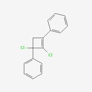 molecular formula C16H12Cl2 B12553319 Benzene, 1,1'-(2,3-dichloro-1-cyclobutene-1,3-diyl)bis- CAS No. 144773-83-1
