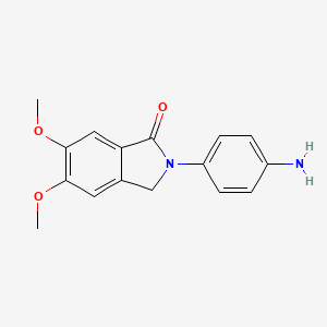 molecular formula C16H16N2O3 B12553352 2-(4-Aminophenyl)-5,6-dimethoxy-2,3-dihydro-1H-isoindol-1-one CAS No. 143503-02-0