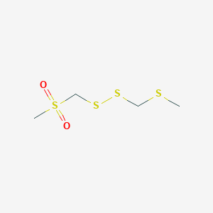 molecular formula C4H10O2S4 B12553359 Disulfide, (methylsulfonyl)methyl (methylthio)methyl CAS No. 143113-67-1