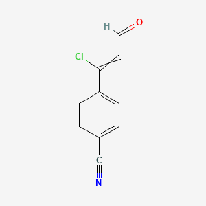 molecular formula C10H6ClNO B12553376 4-(1-Chloro-3-oxoprop-1-en-1-yl)benzonitrile CAS No. 148682-12-6