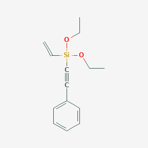 molecular formula C14H18O2Si B12553387 Ethenyl(diethoxy)(phenylethynyl)silane CAS No. 143578-58-9