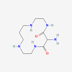 molecular formula C10H21N5O2 B12553402 1,4,8,11-Tetraazacyclotetradecane-5,7-dione, 6-amino- CAS No. 148584-64-9