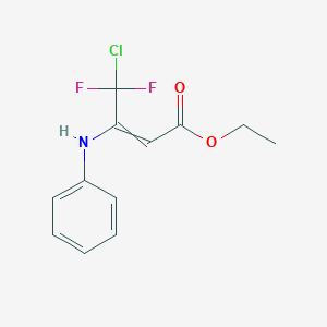 molecular formula C12H12ClF2NO2 B12553438 Ethyl 3-anilino-4-chloro-4,4-difluorobut-2-enoate CAS No. 144850-63-5