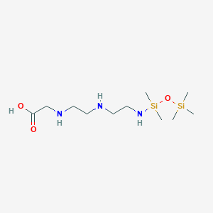 molecular formula C11H29N3O3Si2 B12553491 N-[2-({2-[(Pentamethyldisiloxanyl)amino]ethyl}amino)ethyl]glycine CAS No. 183953-50-6