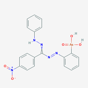 molecular formula C19H16AsN5O5 B12553553 (2-{(E)-[(4-Nitrophenyl)(2-phenylhydrazinylidene)methyl]diazenyl}phenyl)arsonic acid CAS No. 185693-01-0