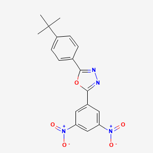 molecular formula C18H16N4O5 B12553556 2-(4-tert-Butylphenyl)-5-(3,5-dinitrophenyl)-1,3,4-oxadiazole CAS No. 180525-82-0