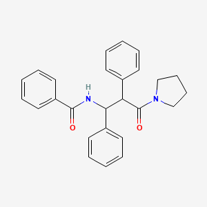 molecular formula C26H26N2O2 B12553557 N-[3-Oxo-1,2-diphenyl-3-(pyrrolidin-1-yl)propyl]benzamide CAS No. 142720-17-0