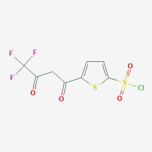 molecular formula C8H4ClF3O4S2 B12553563 5-(4,4,4-Trifluoro-3-oxobutanoyl)thiophene-2-sulfonyl chloride CAS No. 147394-70-5