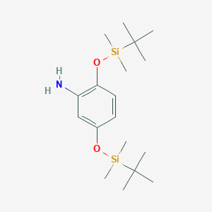 molecular formula C18H35NO2Si2 B12553576 Benzenamine, 2,5-bis[[(1,1-dimethylethyl)dimethylsilyl]oxy]- CAS No. 159898-39-2