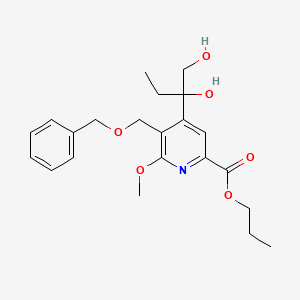 molecular formula C22H29NO6 B12553679 Propyl 4-(1,2-dihydroxybutan-2-yl)-6-methoxy-5-(phenylmethoxymethyl)pyridine-2-carboxylate CAS No. 183433-74-1
