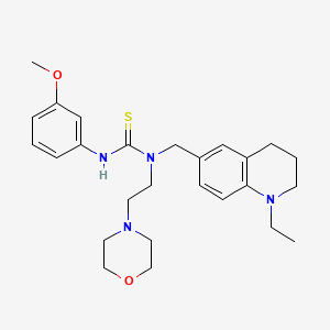 1-[(1-ethyl-3,4-dihydro-2H-quinolin-6-yl)methyl]-3-(3-methoxyphenyl)-1-[2-(4-morpholinyl)ethyl]thiourea