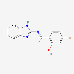 molecular formula C14H10BrN3O B12553783 2-[(E)-1H-benzimidazol-2-yliminomethyl]-5-bromophenol 