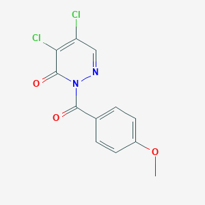 molecular formula C12H8Cl2N2O3 B125538 4,5-Dichloro-2-(4-methoxybenzoyl)-3(2H)-pyridazinone CAS No. 155164-68-4