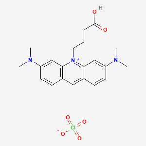 molecular formula C21H26ClN3O6 B1255381 10-(3-Carboxypropyl)-3,6-bis(dimethylamino)acridinium perchlorate 
