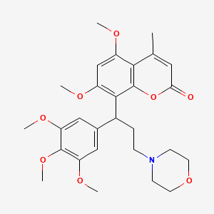 5,7-Dimethoxy-4-methyl-8-[3-(4-morpholinyl)-1-(3,4,5-trimethoxyphenyl)propyl]-1-benzopyran-2-one