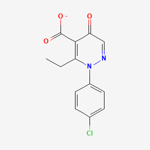 molecular formula C13H10ClN2O3- B1255388 2-(p-Chlorophenyl)-3-ethyl-2,5-dihydro-5-oxo-4-pyridazinecarboxylate 