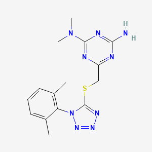 6-[[[1-(2,6-dimethylphenyl)-5-tetrazolyl]thio]methyl]-N2,N2-dimethyl-1,3,5-triazine-2,4-diamine