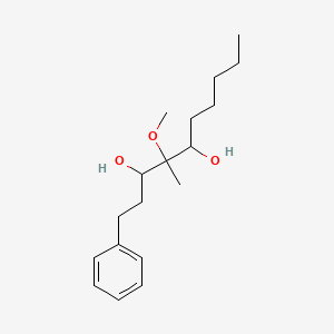 molecular formula C18H30O3 B12553911 4-Methoxy-4-methyl-1-phenyldecane-3,5-diol CAS No. 185509-47-1