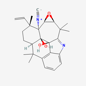 (1R,4R,5R,6R,8S,18R,19S)-4-ethenyl-5-isocyano-4,9,9,20,20-pentamethyl-7-oxa-11-azahexacyclo[14.3.1.05,19.06,8.010,18.012,17]icosa-10,12,14,16-tetraene-18,19-diol