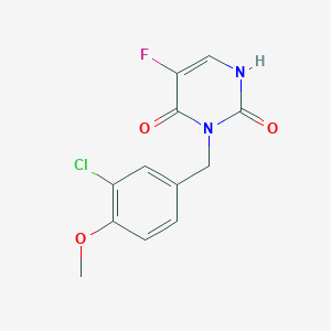 molecular formula C12H10ClFN2O3 B012554 Uracil, 3-(3-chloro-4-methoxybenzyl)-5-fluoro- CAS No. 102613-23-0