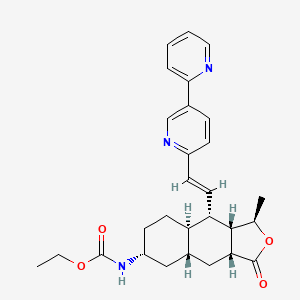 Ethyl ((1R,3aR,4aR,6R,8aR,9S,9aS)-9-((E)-2-(2,3'-bipyridin-6'-yl)vinyl)-1-methyl-3-oxododecahydronaphtho(2,3-C)furan-6-yl}carbamate