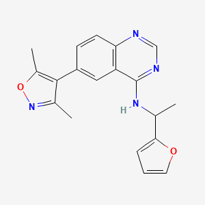 molecular formula C19H18N4O2 B1255414 6-(3,5-dimethyl-4-isoxazolyl)-N-[1-(2-furanyl)ethyl]-4-quinazolinamine 