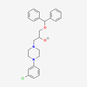 molecular formula C26H29ClN2O2 B1255422 1-[4-(3-Chlorophenyl)-1-piperazinyl]-3-(diphenylmethyl)oxy-2-propanol 