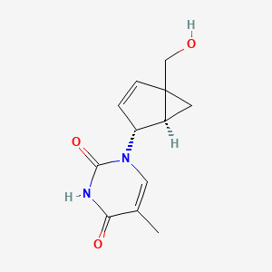 molecular formula C12H14N2O3 B1255425 1-[(1R,2R)-5-(hydroxymethyl)-2-bicyclo[3.1.0]hex-3-enyl]-5-methyl-pyrimidine-2,4-dione 