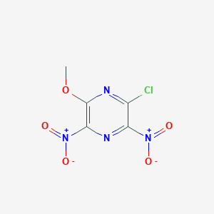 molecular formula C5H3ClN4O5 B12554277 Pyrazine, 2-chloro-6-methoxy-3,5-dinitro- CAS No. 143200-41-3