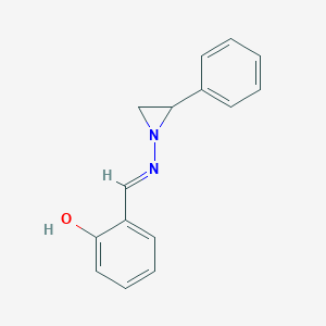 molecular formula C15H14N2O B12554278 2-[(E)-(2-phenylaziridin-1-yl)iminomethyl]phenol 