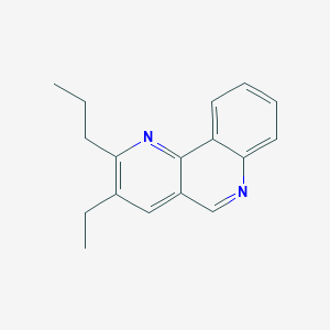 molecular formula C17H18N2 B12554379 Benzo[h]-1,6-naphthyridine, 3-ethyl-2-propyl- CAS No. 145829-23-8