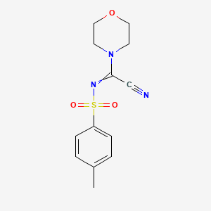 molecular formula C13H15N3O3S B12554407 N-[Cyano(morpholin-4-yl)methylidene]-4-methylbenzene-1-sulfonamide CAS No. 144478-39-7