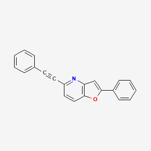molecular formula C21H13NO B12554429 2-Phenyl-5-(phenylethynyl)furo[3,2-b]pyridine CAS No. 143101-41-1