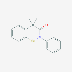 molecular formula C16H15NOSe B12554528 2H-1,2-Benzoselenazin-3(4H)-one, 4,4-dimethyl-2-phenyl- CAS No. 143364-10-7