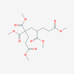 molecular formula C17H26O10 B12554553 1,3,3,5,7-Heptanepentacarboxylic acid, pentamethyl ester CAS No. 151585-39-6