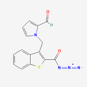 molecular formula C15H10N4O2S B12554569 3-[(2-Formyl-1H-pyrrol-1-yl)methyl]-1-benzothiophene-2-carbonyl azide CAS No. 183861-16-7