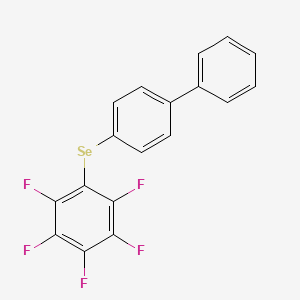 molecular formula C18H9F5Se B12554573 4-[(Pentafluorophenyl)selanyl]-1,1'-biphenyl CAS No. 185448-15-1