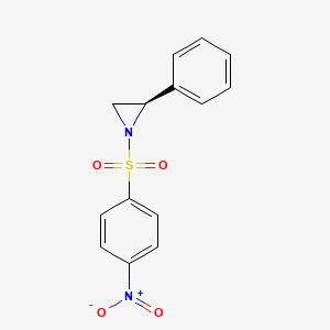 molecular formula C14H12N2O4S B12554592 Aziridine, 1-[(4-nitrophenyl)sulfonyl]-2-phenyl-, (2R)- CAS No. 194156-25-7