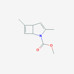 molecular formula C10H13NO2 B125546 Methyl 3,6-dimethyl-2-azabicyclo[3.2.0]hepta-3,6-diene-2-carboxylate CAS No. 156301-68-7