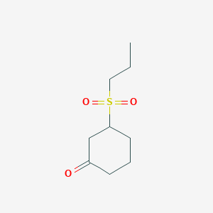 molecular formula C9H16O3S B12554620 Cyclohexanone, 3-(propylsulfonyl)- CAS No. 185408-84-8