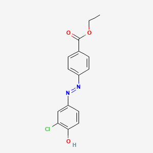 molecular formula C15H13ClN2O3 B12554655 Ethyl 4-[2-(3-chloro-4-oxocyclohexa-2,5-dien-1-ylidene)hydrazinyl]benzoate CAS No. 142315-53-5