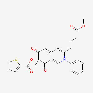 2-Thiophenecarboxylic acid [3-(4-methoxy-4-oxobutyl)-7-methyl-6,8-dioxo-2-phenyl-7-isoquinolinyl] ester