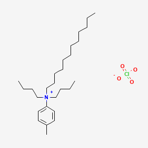 molecular formula C27H50ClNO4 B12554746 N,N-Dibutyl-N-dodecyl-4-methylanilinium perchlorate CAS No. 143785-61-9