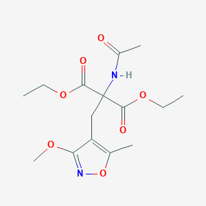 molecular formula C15H22N2O7 B125548 (Acetylamino)[(3-methoxy-5-methyl-4-isoxazolyl)methyl]propanedioic Acid Diethyl Ester CAS No. 75989-23-0