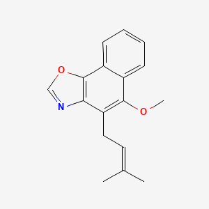 molecular formula C17H17NO2 B12554827 Naphth[2,1-d]oxazole, 5-methoxy-4-(3-methyl-2-butenyl)- CAS No. 189090-62-8