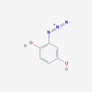 molecular formula C6H5N3O2 B12554869 1,4-Benzenediol, 2-azido- CAS No. 185330-16-9